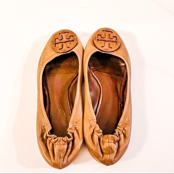 Tory Burch Minnie Leather Flats SZ- 9.5/10 See pic for Measurements - Picture 2 of 8